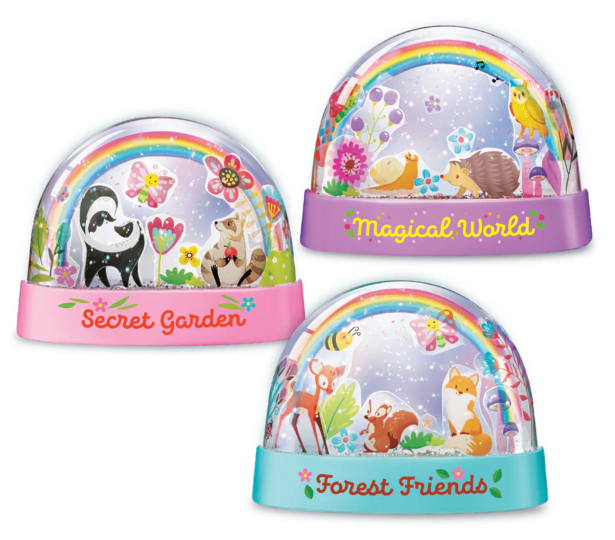 4M KidzMaker Mini Glitter Rainbow Snow Domes Kit