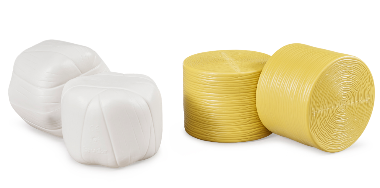 Bruder 02345 Round Hay Bales X 4 Ochre and White