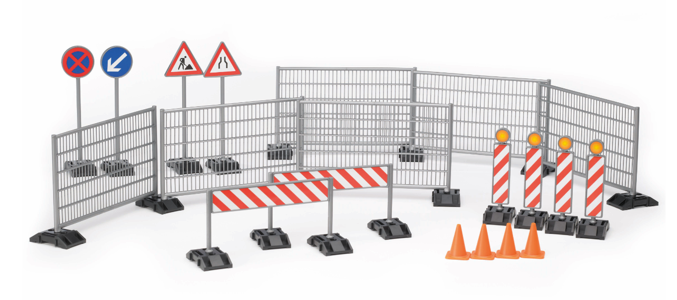 Bruder 62007 Construction Accesory Set Fencing & Hazard Signs
