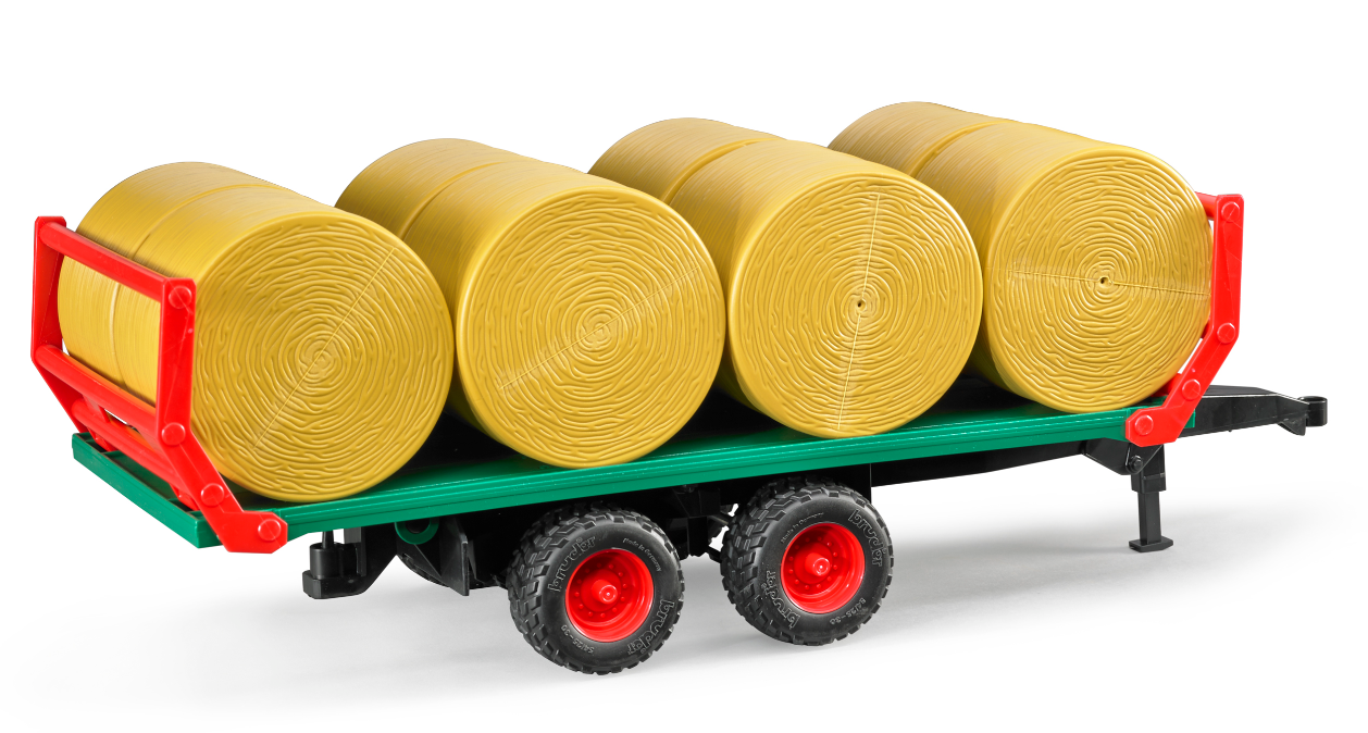 Bruder 02220 1/16 Bale Transport Trailer With Bales