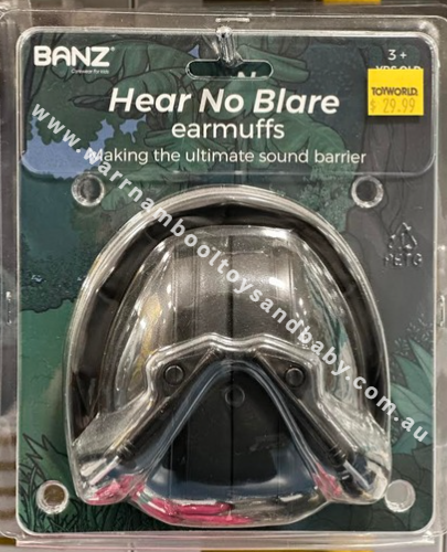 Baby Banz Child Earmuffs Black Age 2-10years
