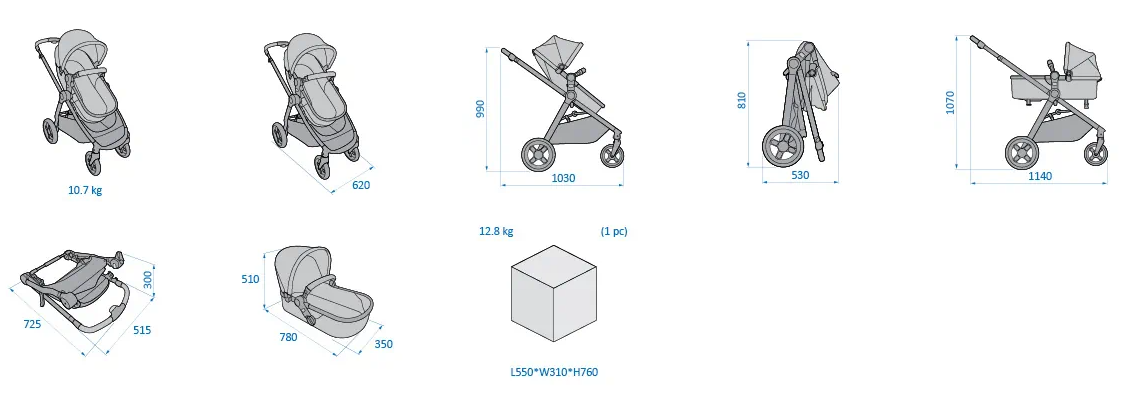 Maxi Cosi Mali Stroller - Twillic Black - Newborn to 22kg