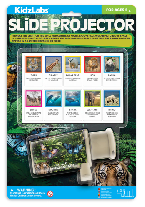 4M Kidz Labs Slide Projector - Wildlife Animals - Req 3 AAA Batteries