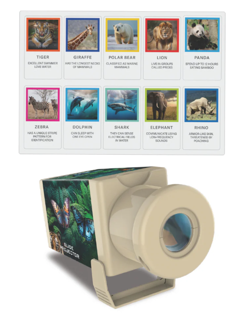 4M Kidz Labs Slide Projector - Wildlife Animals - Req 3 AAA Batteries
