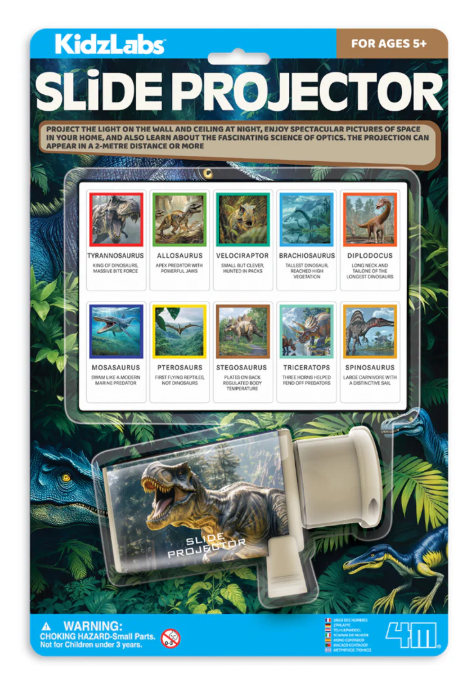 4M Kidz Labs Slide Projector - Ancient Dinosaurs - Req 3 AAA Batteries