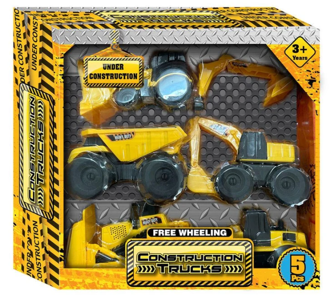 Construction Trucks Vehicle Playset Free Wheeling