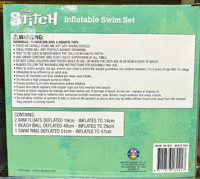 Disney Stitch Inflatable Swim Set