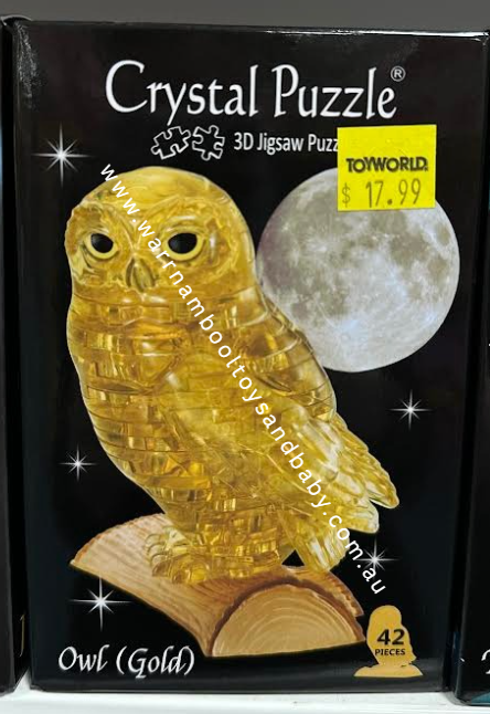 Crystal Puzzle 3D Jigsaw GOLD OWL 42 Pieces