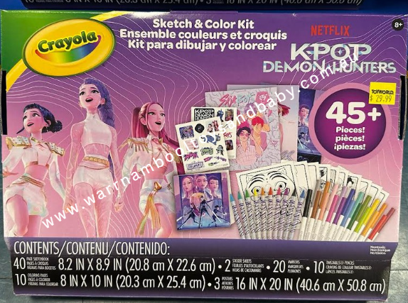 Crayola K-pop Demon Hunters Sketch &amp; Colour Kit