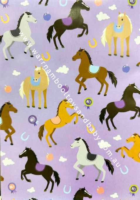 Wrap Folded Ponies on Purple Background