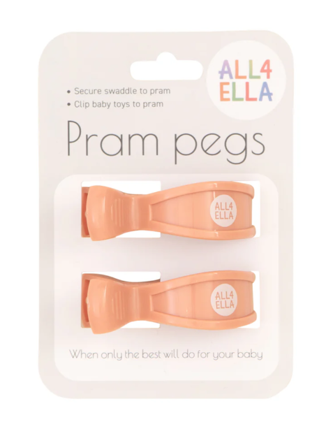 All4Ella Pram Pegs 2Pk Peach