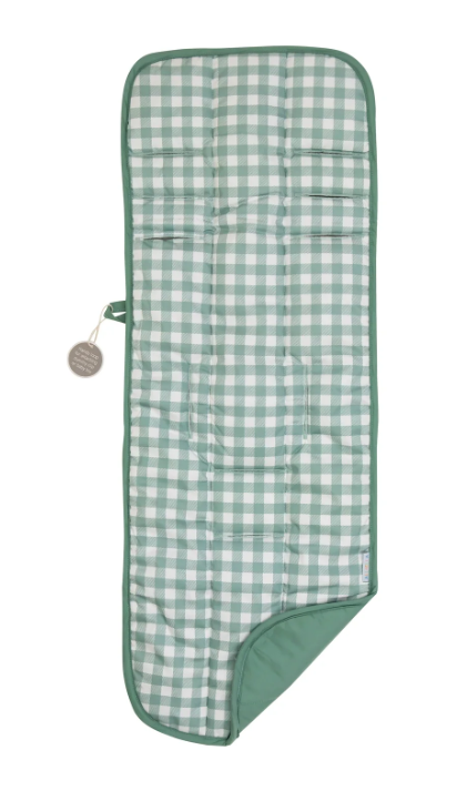 All4Ella Pram Liner Reversible / Water Resistant - GINGHAM SAGE