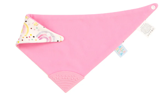 All4Ella Reversible Silicone Teether Bib - WATERCOLOUR RAINBOW