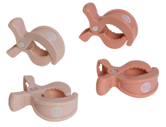 All4Ella Pram Pegs 4 pack Cream/Peach