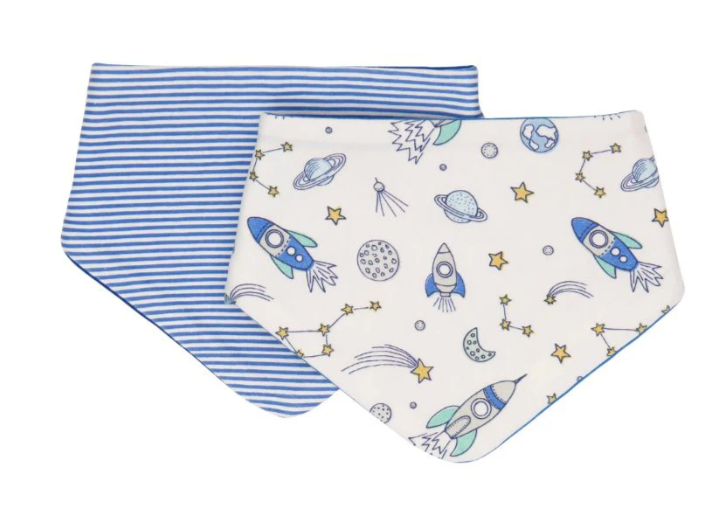 All4Ella Reversible Bib 2pk BLAST OFF