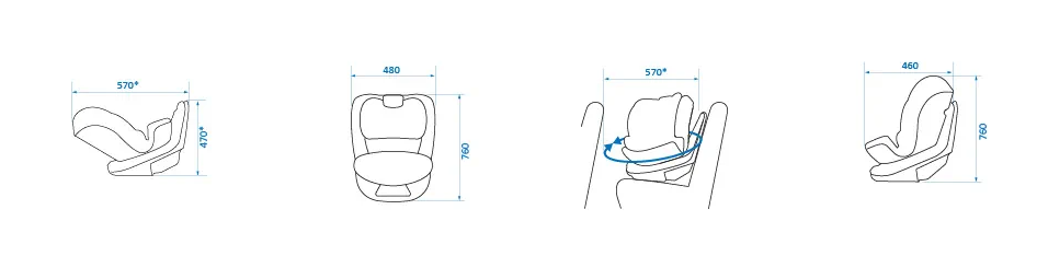 Maxi Cosi Raia 360 LX - INK Convertible Car Seat 0-4 Years - INSTORE ONLY