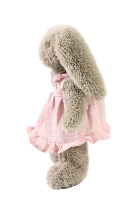 Cotton Candy 30cm Brown Bunny in Pink Dress
