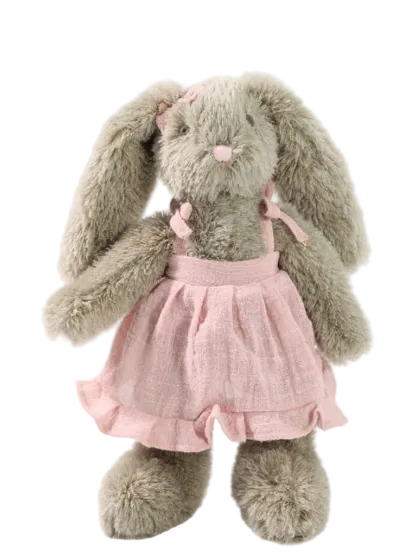 Cotton Candy 30cm Brown Bunny in Pink Dress