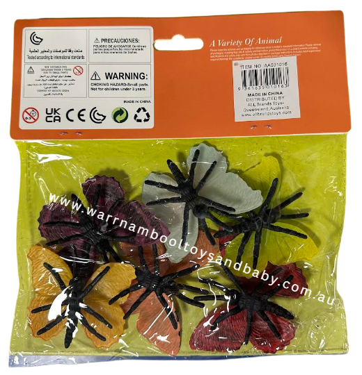 6pc Butterflies in Poly Bag