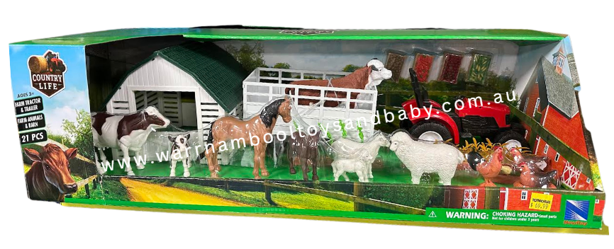 Country Life New Holland Tractor, Trailer and Farm House Set
