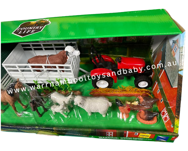 Country Life New Holland Tractor, Trailer and Farm House Set