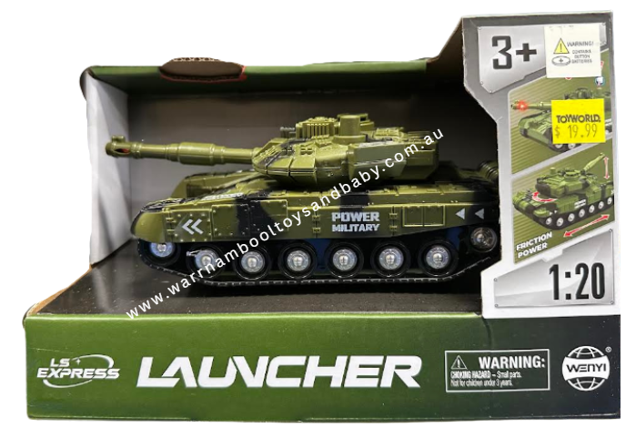 Armed Forces Friction Powered Tank with Lights and Sounds
