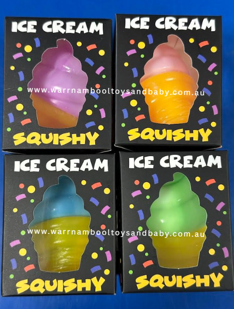Squishy Ice Cream Cone Boxed Assorted Colours