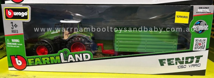 Burago Fendt Vario 1050 Tractor & Two-Way Tipping Trailer
