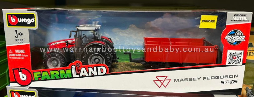 Burago Massey Ferguson 8740S Tractor & Tipping Trailer