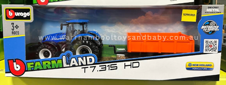Burago New Holland T7.315HD Tractor & Tipping Trailer