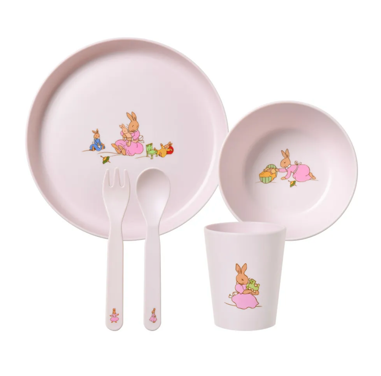 Bunnykins 5 Piece rPet Dinner Set Pink