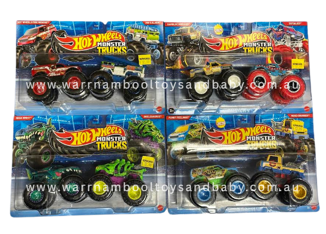 Hot Wheels Monster Trucks 2pk Demolitian Doubles Assorted Designs