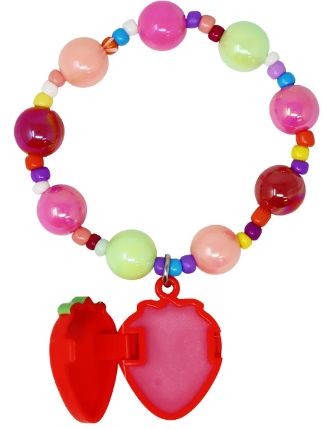 Pink Poppy Lip Gloss Bracelet Strawberry