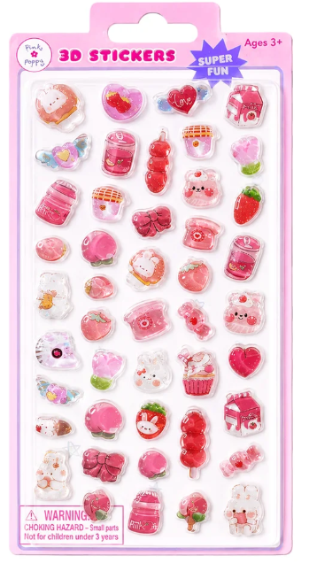 Pink Poppy 3D Stickers - RABBIT