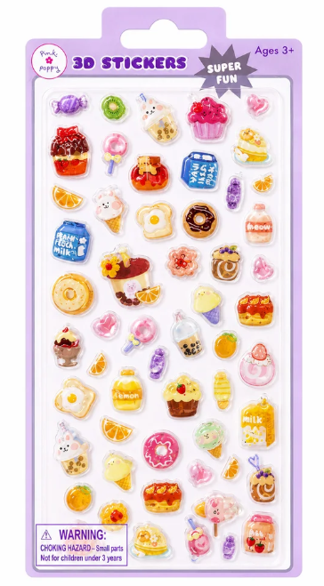 Pink Poppy 3D Stickers - FOODIE