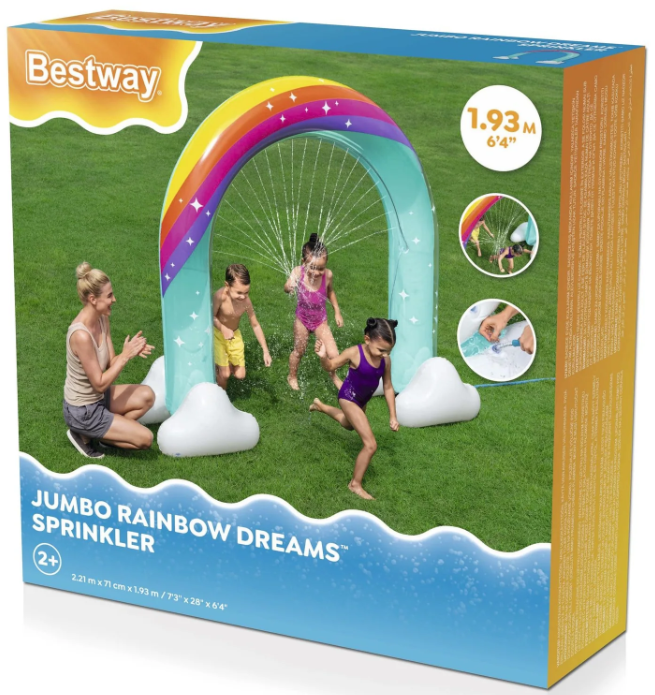 Bestway Jumbo Rainbow Dreams Sprinkler 2.21m x 71cm x 1.93m