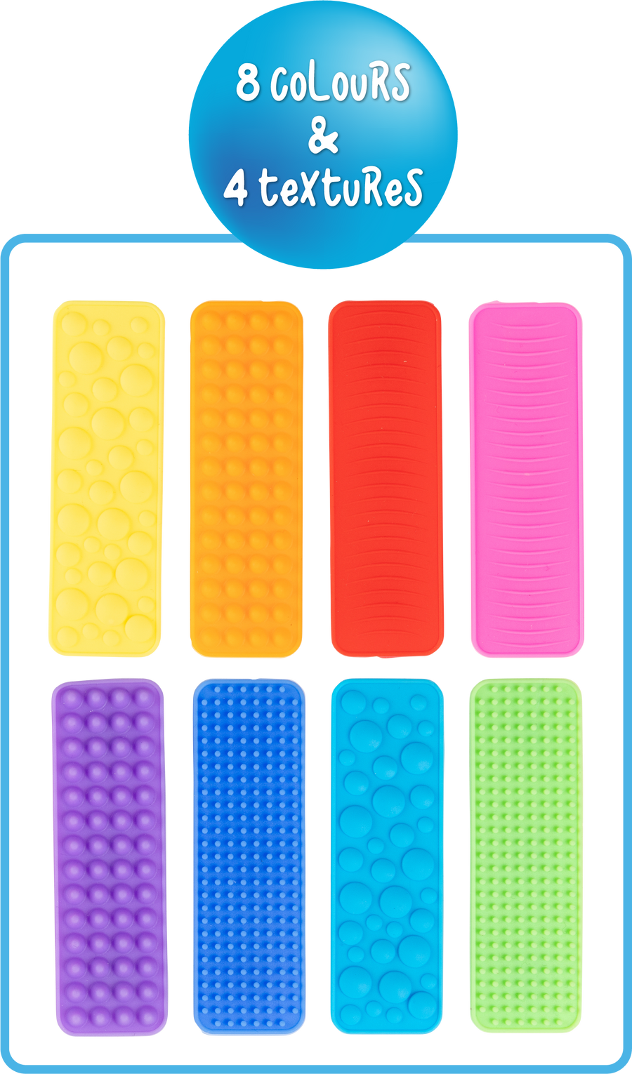Sensory Sprouts Set of 8 Textured Suction Fidget Strips