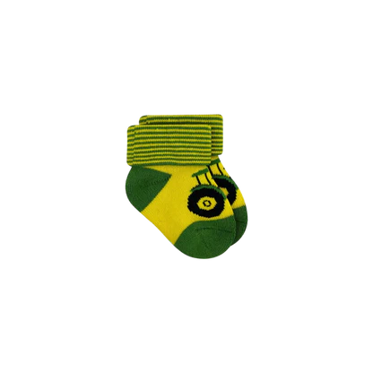John Deere Infant Tractor Cuff Booties 0-6months