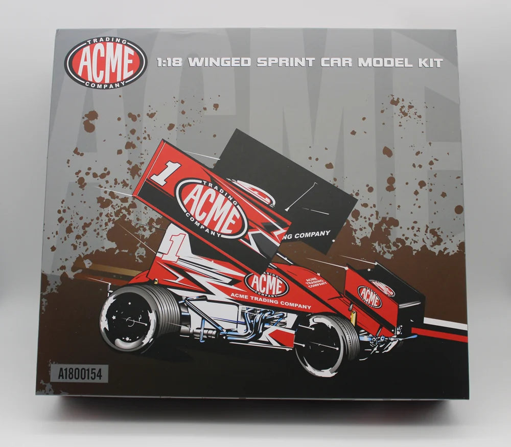 1/18 Winged Sprint Car Model Kit White metal frame and plastic accessories