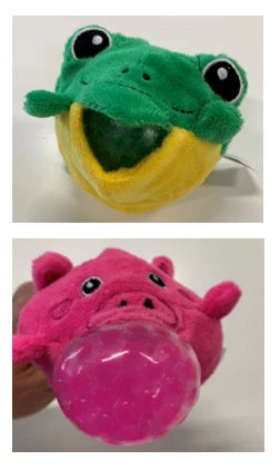 Squeeze Bead Plush Animal Asst
