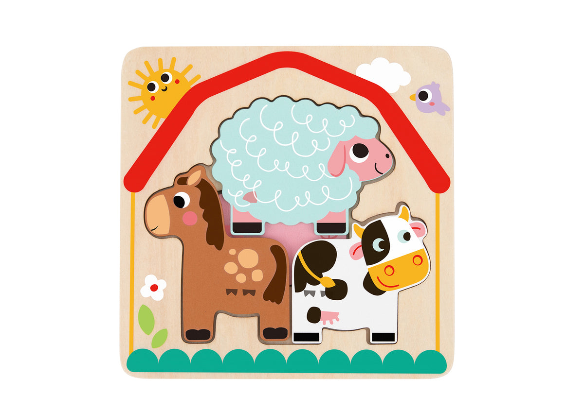 Tooky Toy Multi Layer Farm Animal Puzzle