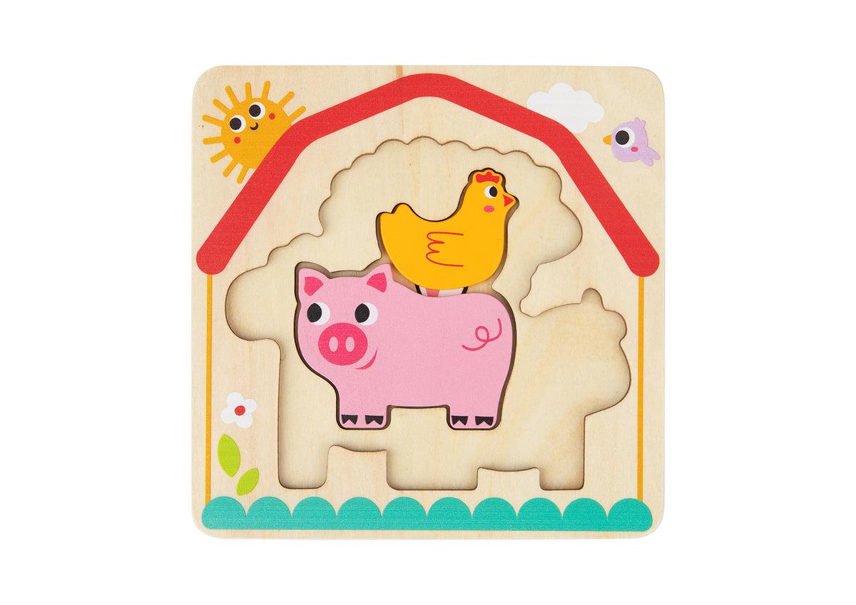 Tooky Toy Multi Layer Farm Animal Puzzle