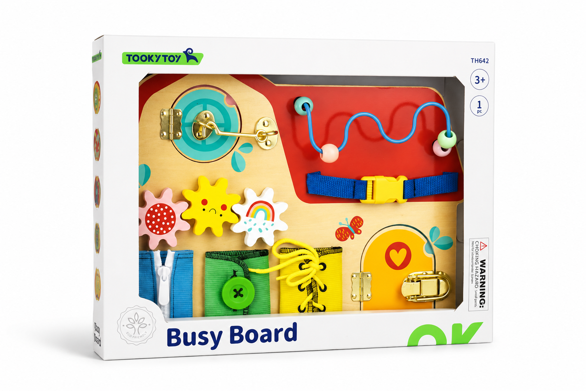 Tooky Toys Wooden Busy Board