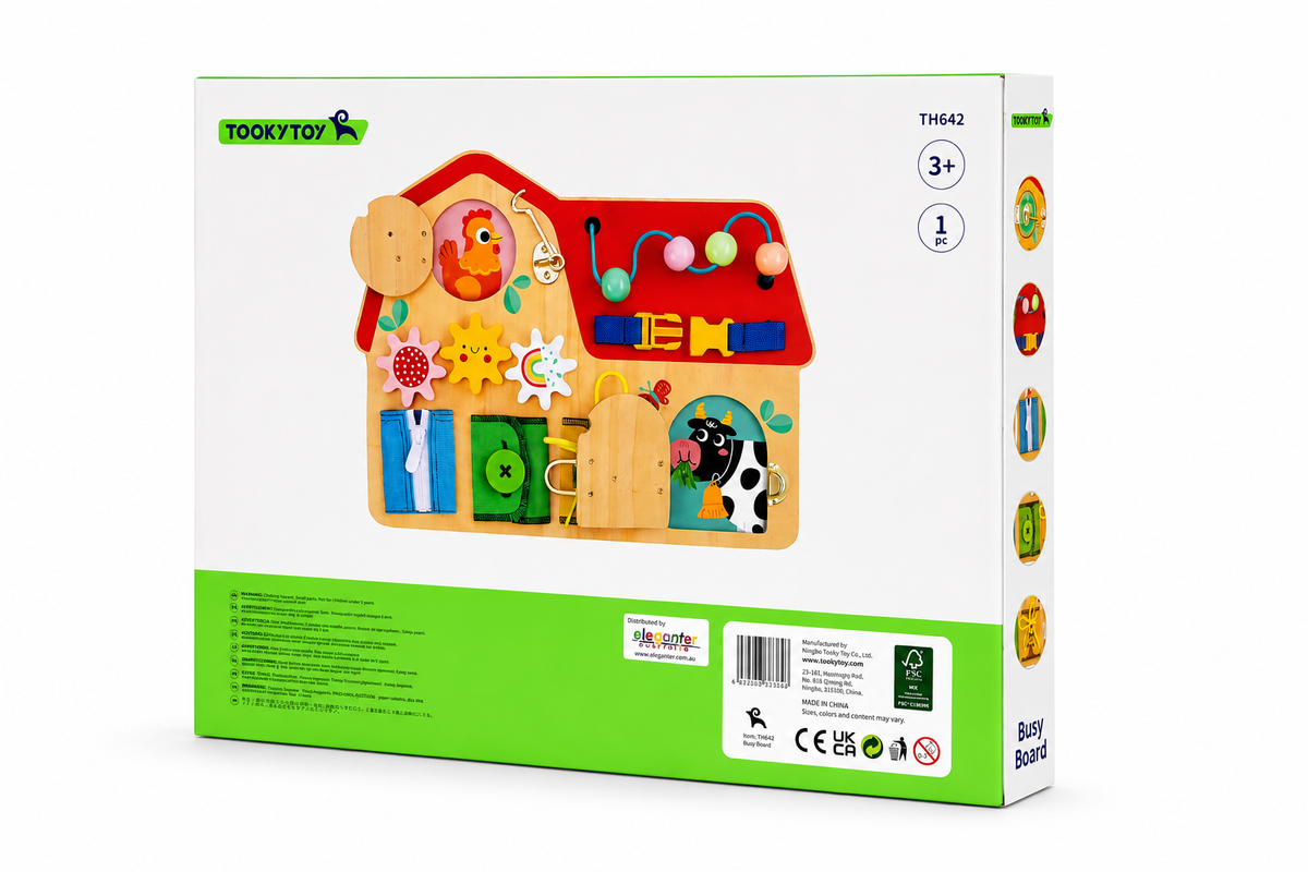 Tooky Toys Wooden Busy Board