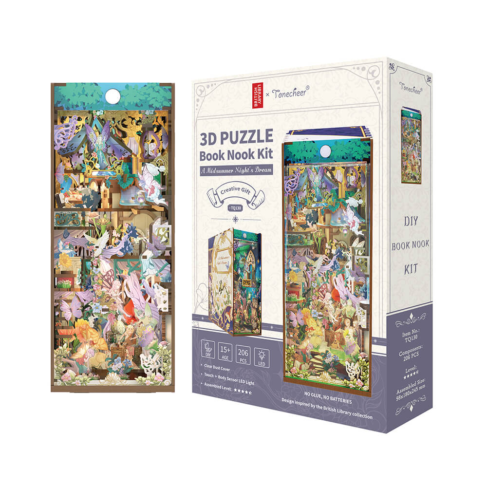 Tonecheer A Midsummer Night's Dream 3D Puzzle Book Nook Kit req 3 x AA batteries