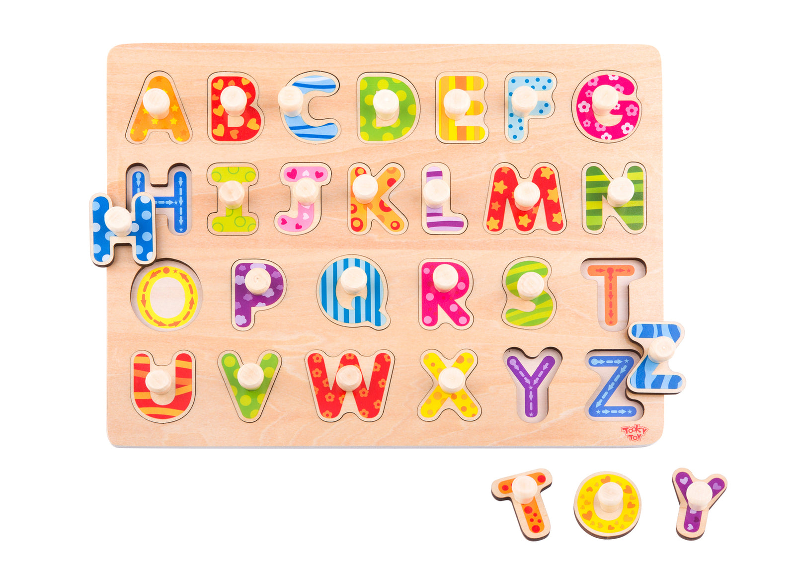 Tooky Toy Wooden Alphabet Peg Puzzle