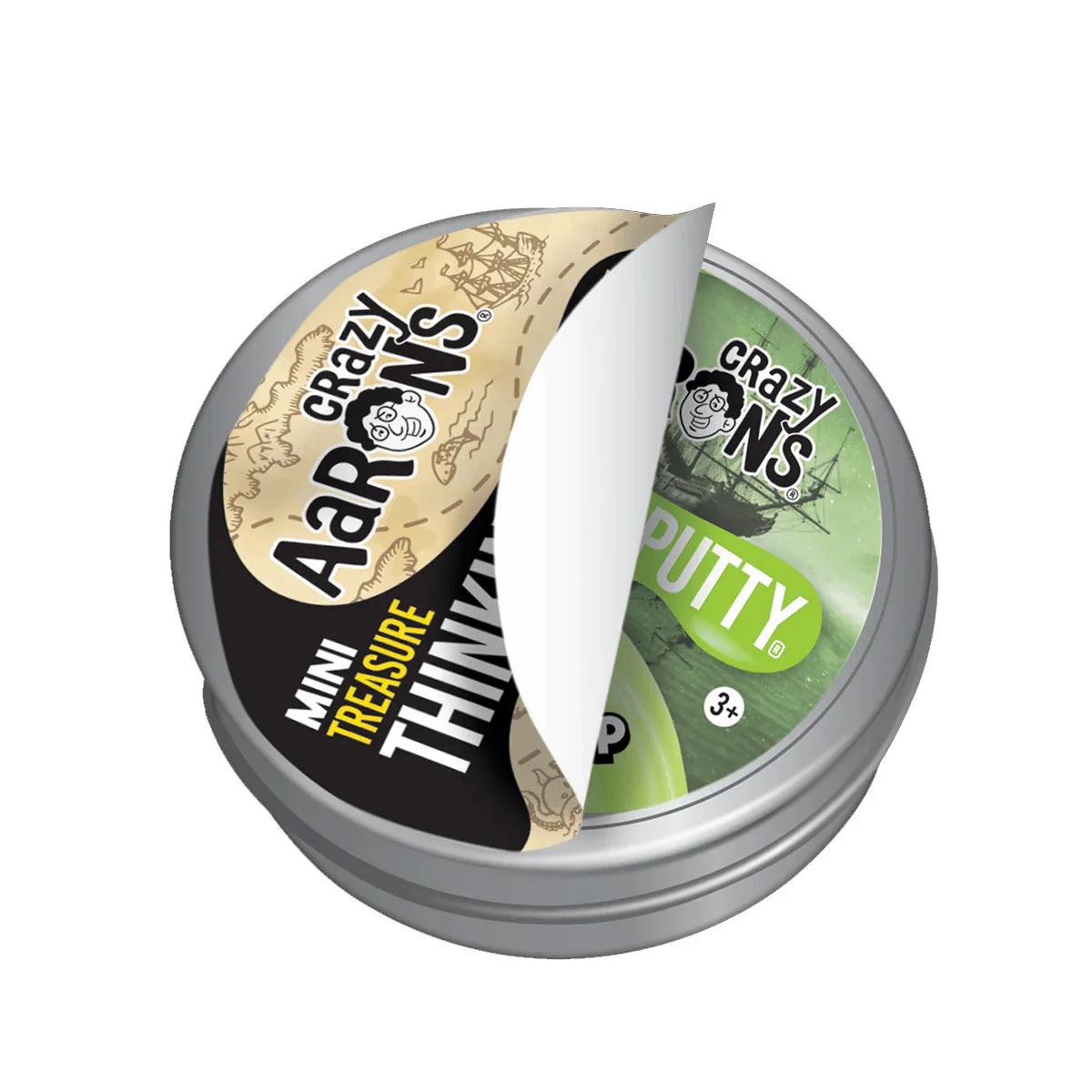 Crazy Aaron's Putty 2inch Mini Thinking Putty 13.3g TREASURE MYSTERY REVEAL