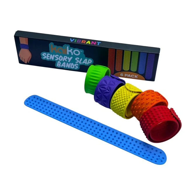 KAIKO Sensory Slap Band - Textured Silicone Vibrant 6pk