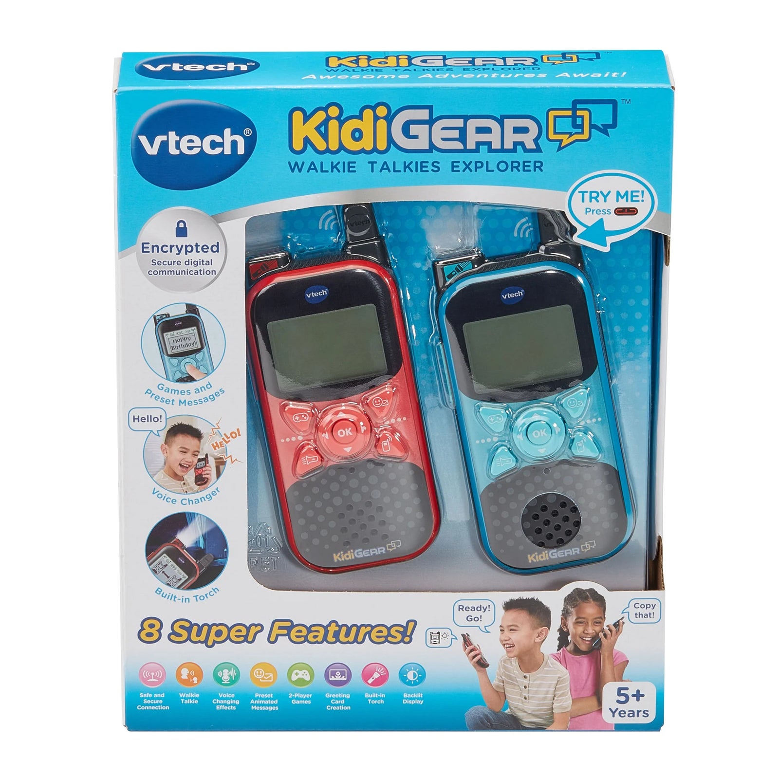 Vtech KidiGear Walkie Talkies Explorer Blue/Red req 6 x AAA batteries