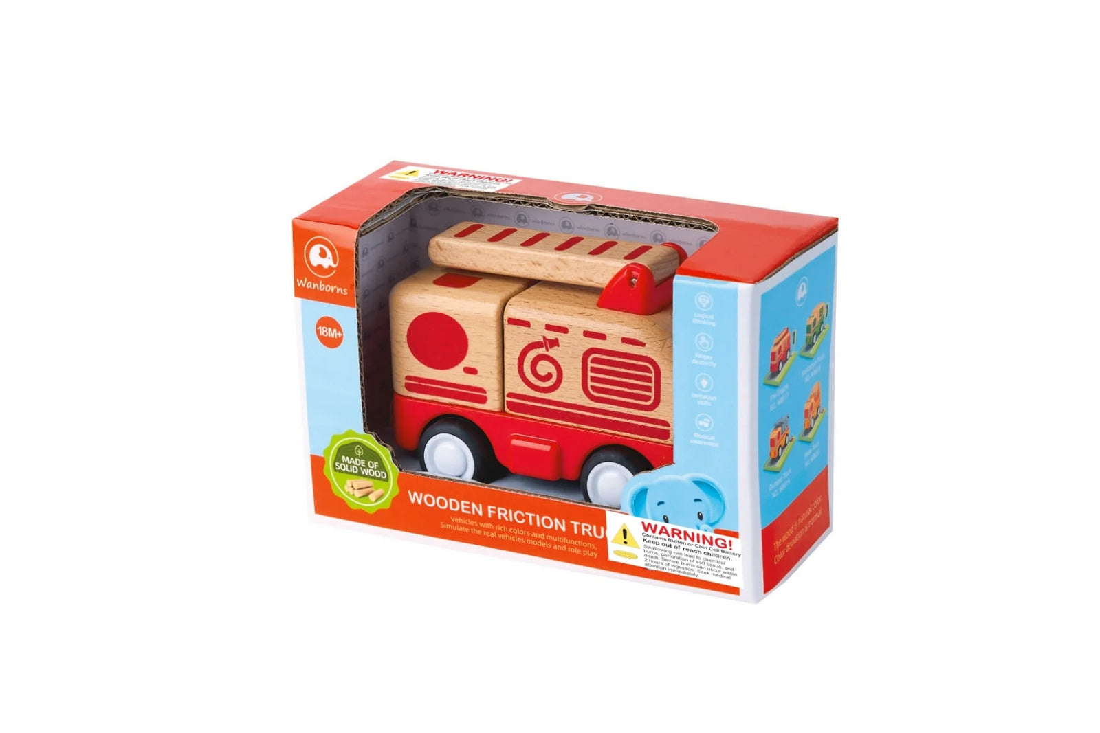 Wanborns Wooden Fire Truck with Sound and Light